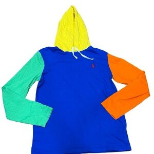 🧥🎨 Polo Ralph Lauren Colorblock Long-Sleeve Hoodie – Size S
